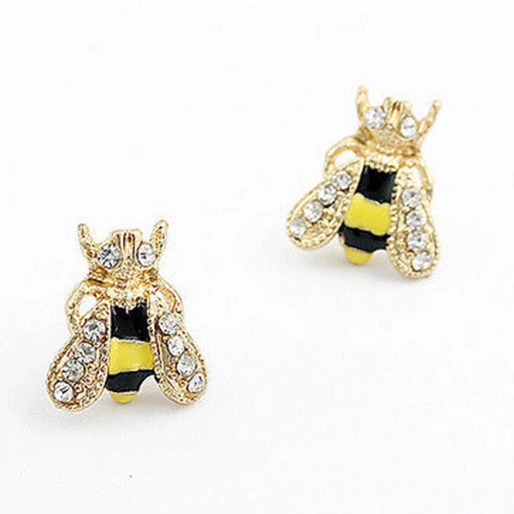 New Arrival Fashion Cute Lovely Rhinestone Bumble Bee Crystal Earrings Animal Ear Stud Jewelry Gift For Women Party
New Arrival Fashion Cute Lovely Rhinestone Bumble Bee Crystal Earrings Animal Ear Stud Jewelry Gift For Women Party