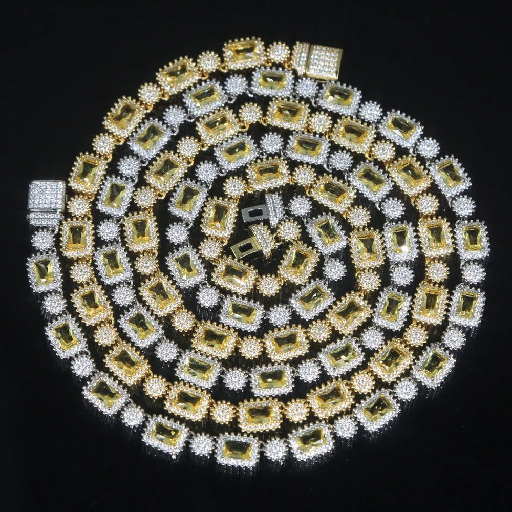 Hip Hop necklace with Bling Cubic Zirconia Iced Out Long Necklace Geometric Square 5A Yellow CZ Tennis Chain For Men Jewelry
Hip Hop necklace with Bling Cubic Zirconia Iced Out Long Necklace Geometric Square 5A Yellow CZ Tennis Chain For Men Jewelry