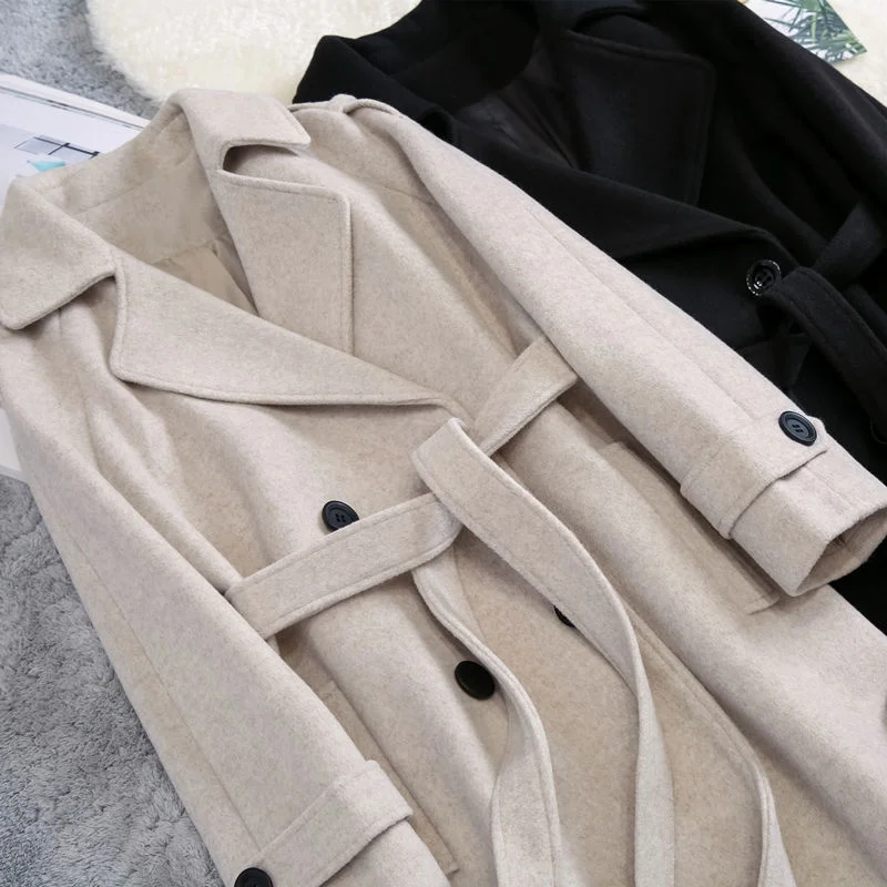 New Fashion Korean Over Knee Small Hepburn Wind Waist Closing Woolen Coats Coat Women's Middle And Long 2021
New Fashion Korean Over Knee Small Hepburn Wind Waist Closing Woolen Coats Coat Women's Middle And Long 2021
