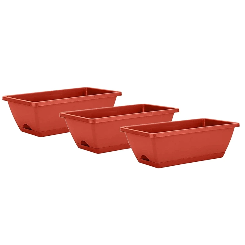 3 Pack 19.6 Inches Window Box Rectangular Planters With Trays,Flower Pot Plant Growing Container For Patio,Balcony,Porch
3 Pack 19.6 Inches Window Box Rectangular Planters With Trays,Flower Pot Plant Growing Container For Patio,Balcony,Porch