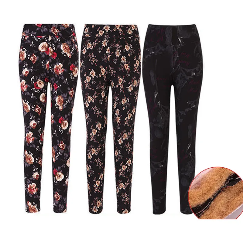 Women 2021 Autumn Winter Middle Age Women New Fashion Velvet Warm Leggings Female Printing Flowers Thick Legging Pants D12 
Women 2021 Autumn Winter Middle Age Women New Fashion Velvet Warm Leggings Female Printing Flowers Thick Legging Pants D12