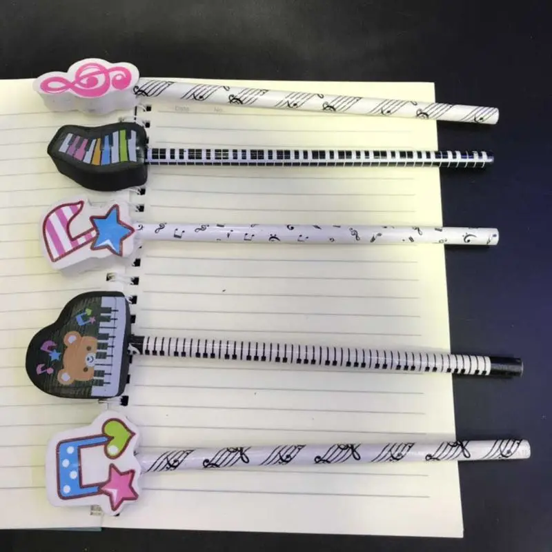 6pcs Musical Note Pencil 2B Standard Round Pencils Piano Notes Eraser Writing Drawing Tool Stationery School Student Gift 090F
6pcs Musical Note Pencil 2B Standard Round Pencils Piano Notes Eraser Writing Drawing Tool Stationery School Student Gift 090F