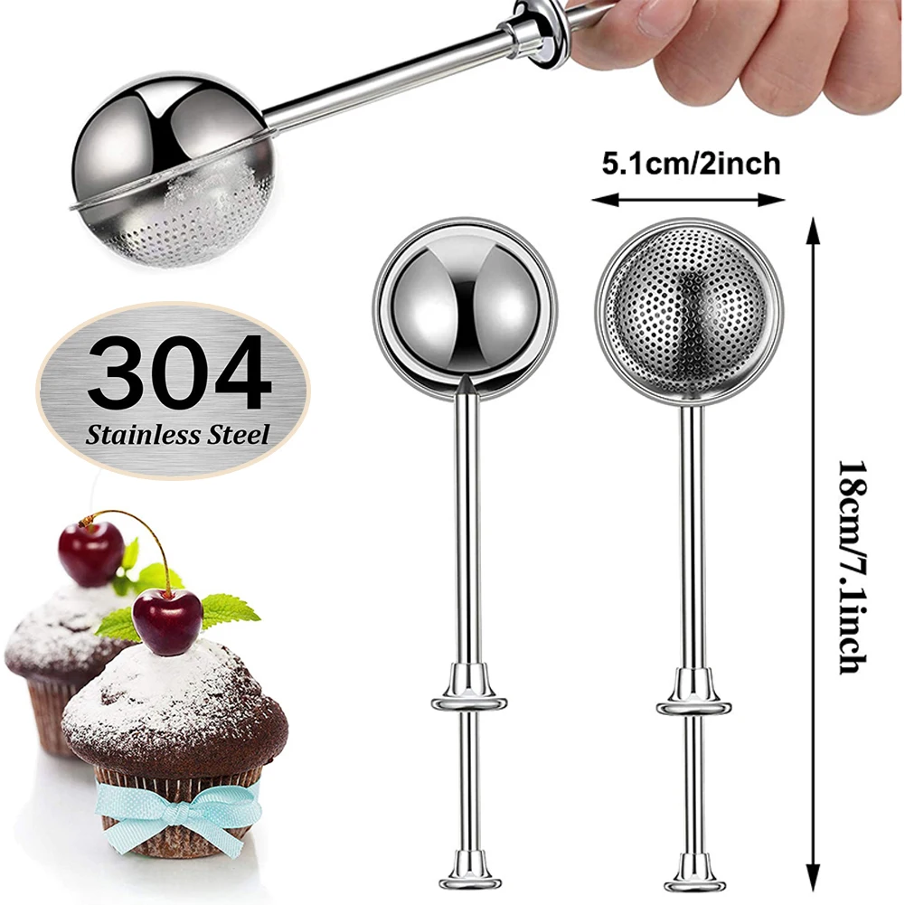 2Pcs Powdered Sugar Shaker Duster Single Stainless Steel Flour Dispenser with Spring-operated Handle for Sugar Flour and Spices
2Pcs Powdered Sugar Shaker Duster Single Stainless Steel Flour Dispenser with Spring-operated Handle for Sugar Flour and Spices
