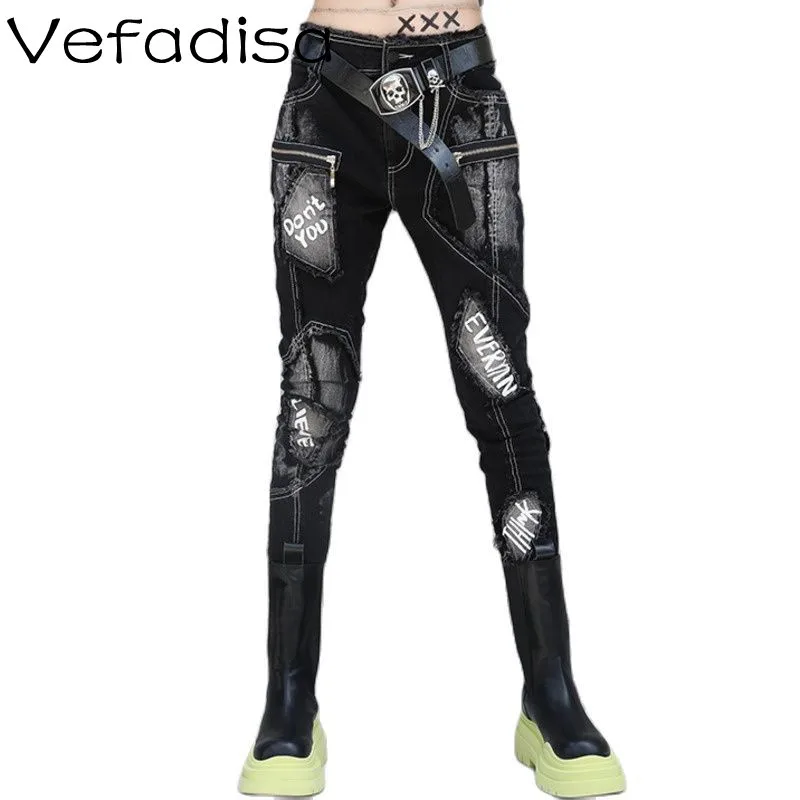 Vefadisa Fashion Printed Zipper Stitching Black Jeans Women 2021 Autumn And Winter New Slim Thick Jeans ZWL1511A
Vefadisa Fashion Printed Zipper Stitching Black Jeans Women 2021 Autumn And Winter New Slim Thick Jeans ZWL1511A