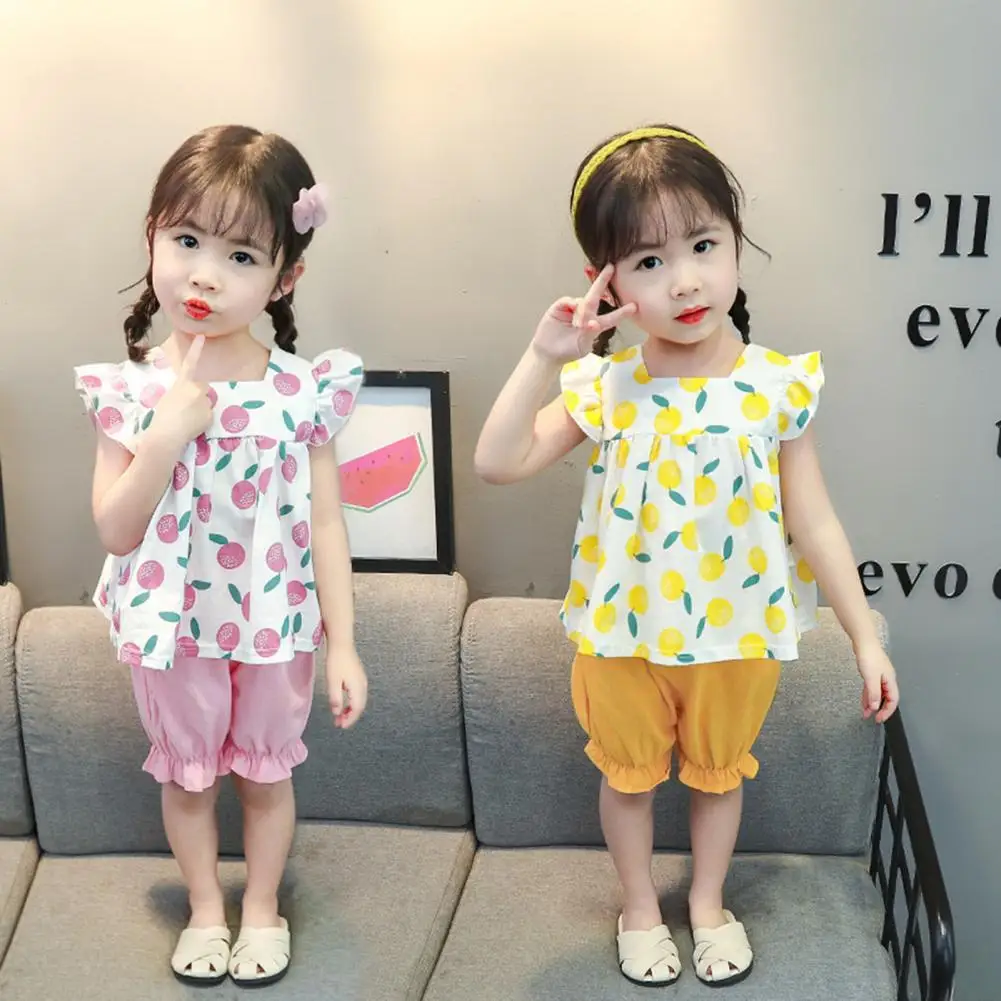 Shorts Square Collar Wide Hem Kids Girls Flying Sleeve Tops Short Pants Set for Daily Life
Shorts Square Collar Wide Hem Kids Girls Flying Sleeve Tops Short Pants Set for Daily Life