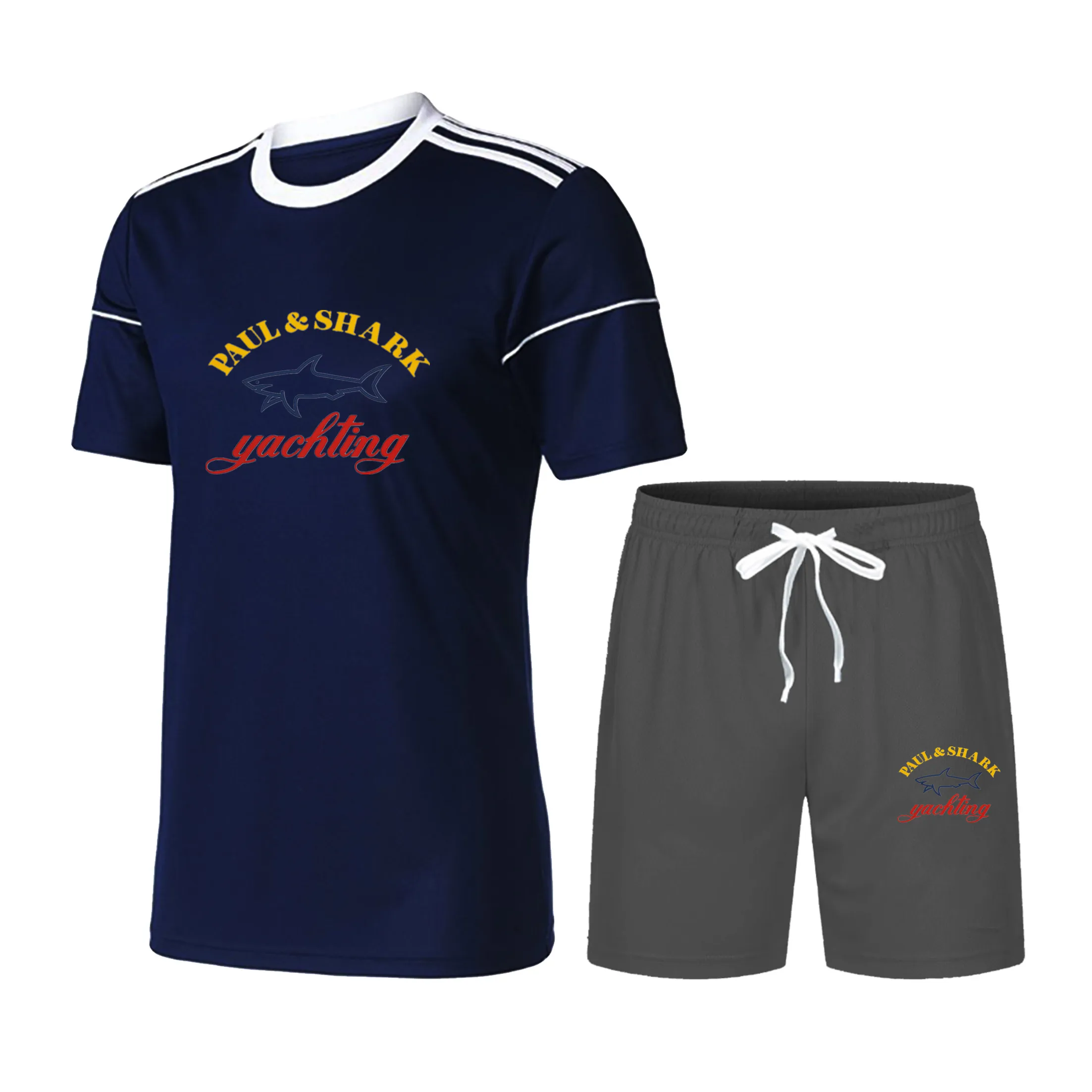 2021 summer new fashion casual men's suit track and field sports short-sleeved T-shirt 2-piece set
2021 summer new fashion casual men's suit track and field sports short-sleeved T-shirt 2-piece set