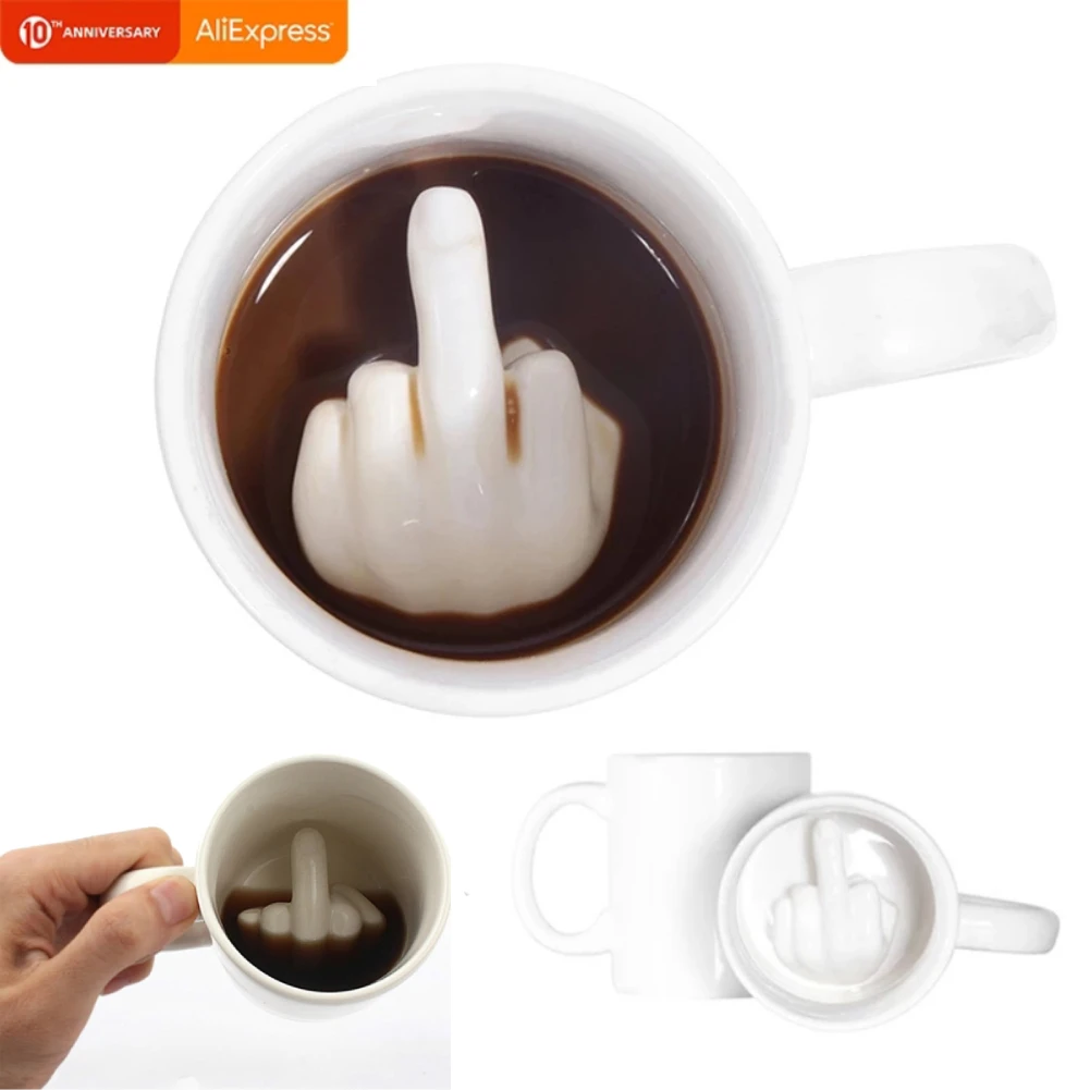 Creative Fun White Middle Finger mug Novelty Style Mixing Coffee Milk Cup Ceramic Mug 300ml Capacity Water Cup Design Cup
Creative Fun White Middle Finger mug Novelty Style Mixing Coffee Milk Cup Ceramic Mug 300ml Capacity Water Cup Design Cup