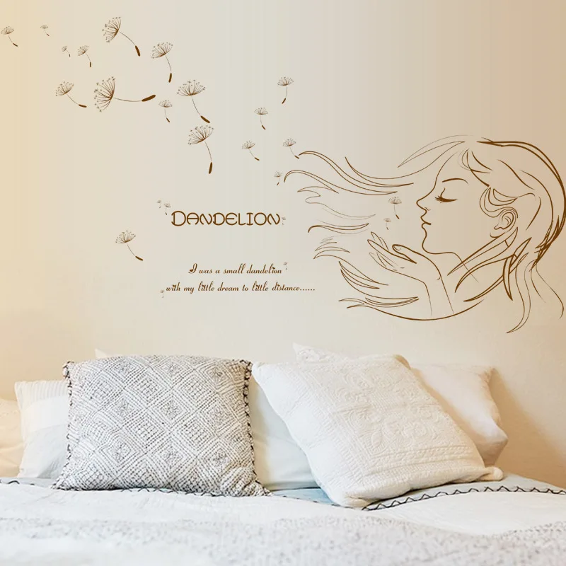 Beautiful Dandelion Flowers Girl DIY Vinyl Wall Stickers for Girls bedroom Livingroom Decor Art Decals 3D Wallpaper Mural
Beautiful Dandelion Flowers Girl DIY Vinyl Wall Stickers for Girls bedroom Livingroom Decor Art Decals 3D Wallpaper Mural