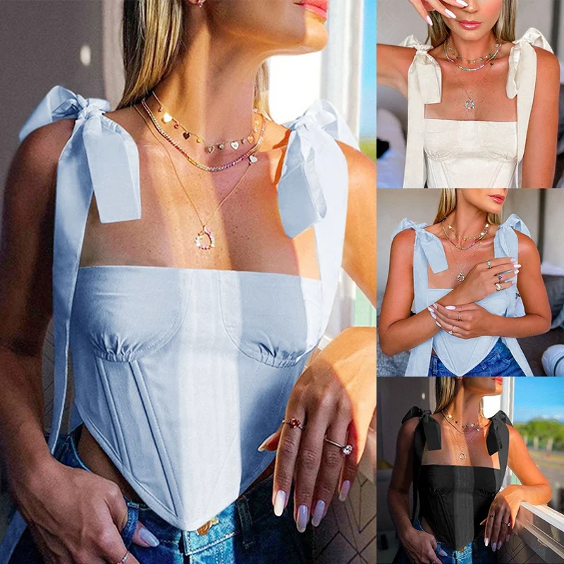 Bow Bandage Corset Women's Fitness Active Club Clothing Fashion Fishbone Corset Camisole
Bow Bandage Corset Women's Fitness Active Club Clothing Fashion Fishbone Corset Camisole
