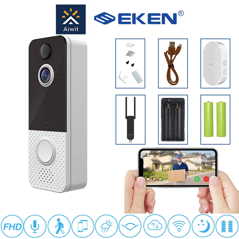 T8 Smart Doorbell Camera IP 1080P Phone Door Bell For Apartments IR Alarm Wireless Security Intercom WIFI Video Doorbell
T8 Smart Doorbell Camera IP 1080P Phone Door Bell For Apartments IR Alarm Wireless Security Intercom WIFI Video Doorbell