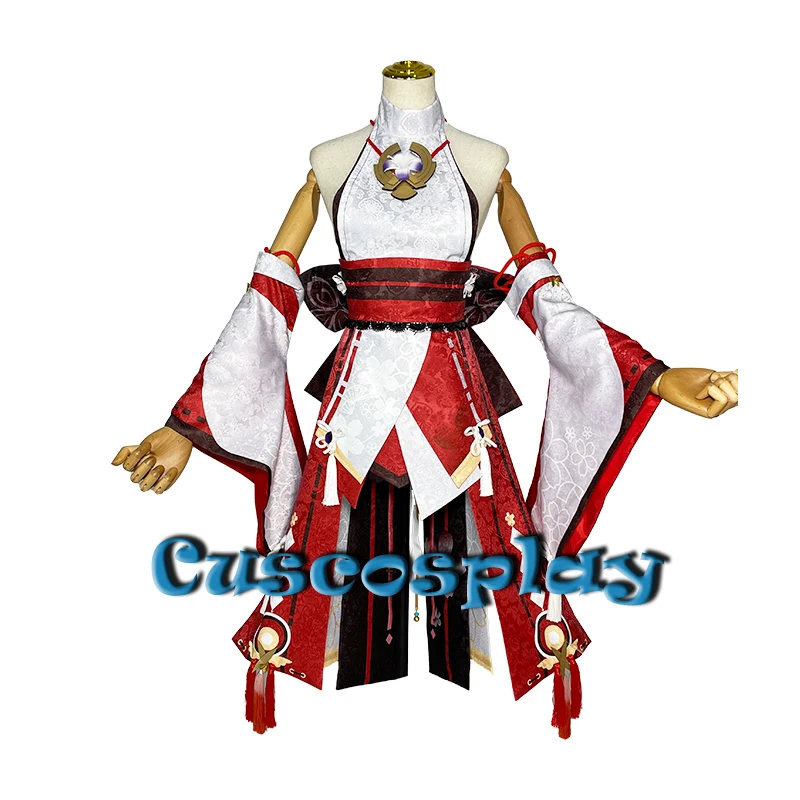 

Game Genshin Impact Yae Miko Cosplay Costume Guuji Yae Battle Suit Japanese Kimono Halloween Carnival Outfits for Women Dress