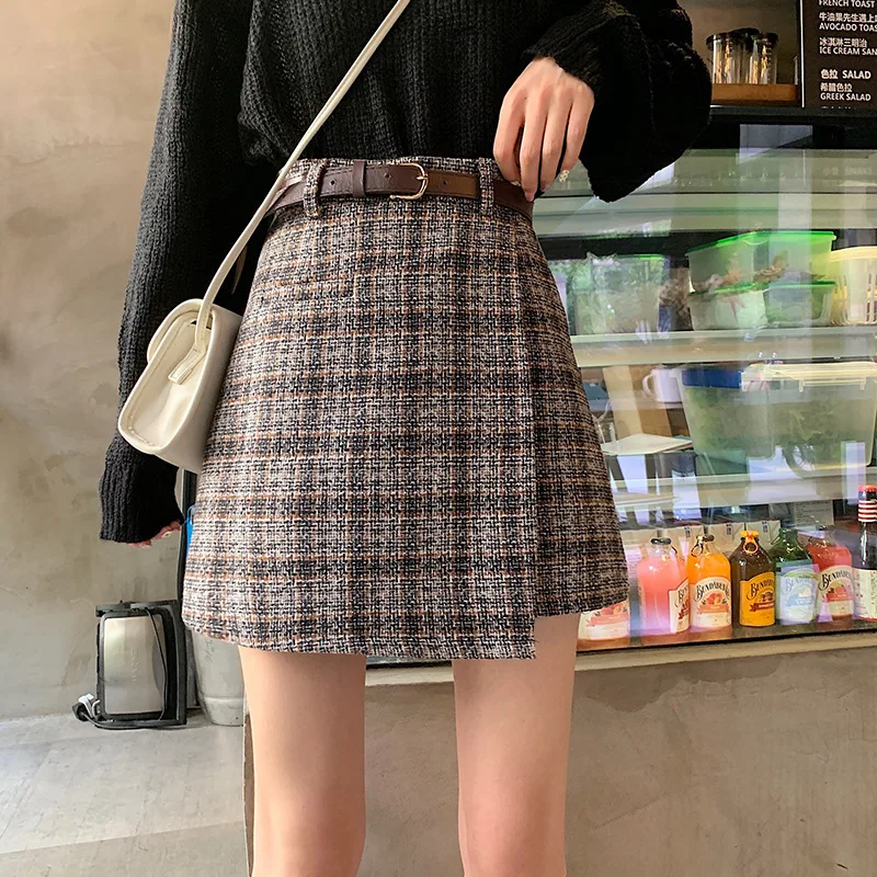 Vintage High Waist A-Line Skirt Sashes Irregular Fashion Lining Mini Plaid Skirt Women's Spring New Korean
Vintage High Waist A-Line Skirt Sashes Irregular Fashion Lining Mini Plaid Skirt Women's Spring New Korean
