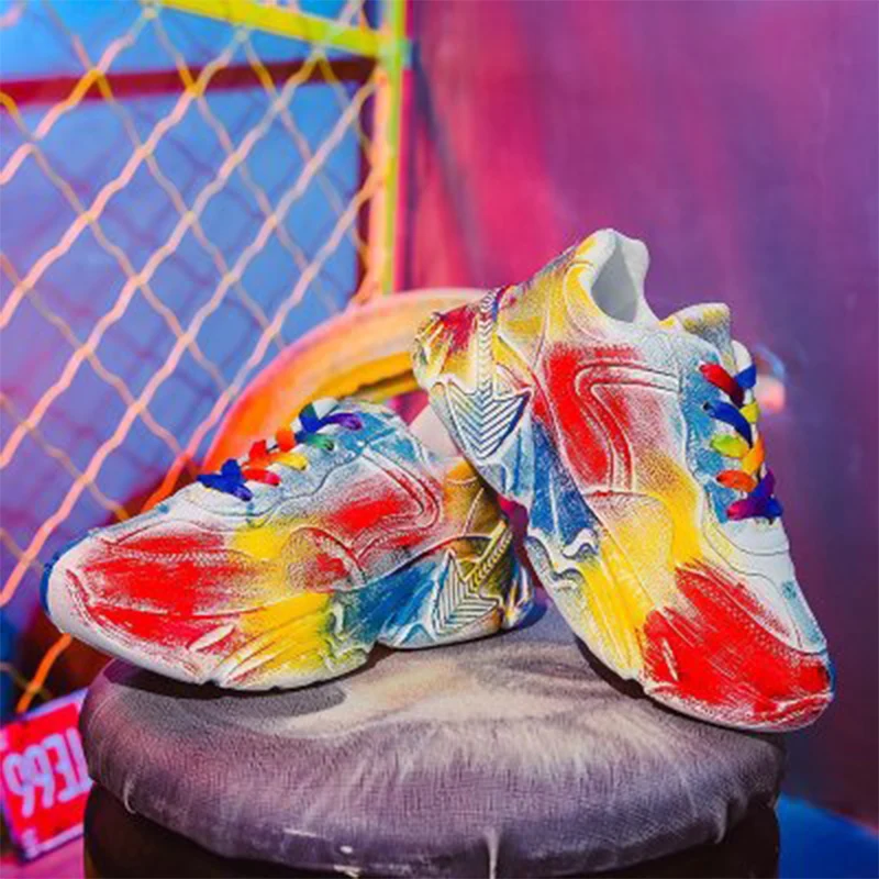 Sneakers For Women Colorful Graffiti Women's Chunky Shoes Woman Platform Thick Bottom Vulcanzied Female Casual Lace Up Flat
Sneakers For Women Colorful Graffiti Women's Chunky Shoes Woman Platform Thick Bottom Vulcanzied Female Casual Lace Up Flat