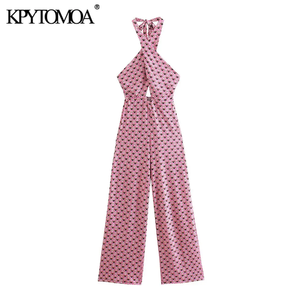 KPYTOMOA Women Fashion With Bow Tied Geometry Print Jumpsuits Vintage Sleeveless Backless Female Playsuits Mujer
KPYTOMOA Women Fashion With Bow Tied Geometry Print Jumpsuits Vintage Sleeveless Backless Female Playsuits Mujer