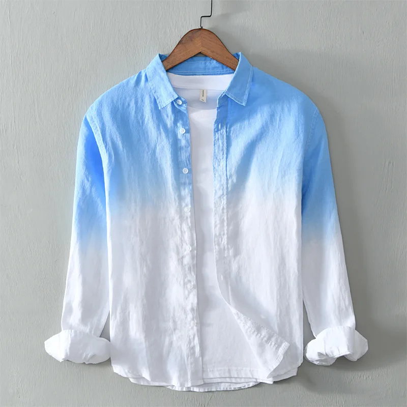 2021 Spring New Long Sleeve Linen Shirts Men 
2021 Spring New Long Sleeve Linen Shirts Men