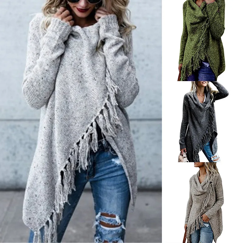 Womens Plus Size Long Sleeve Knit Top Irregular Loose Pullover Sweater Oversized Tassel Top H9
Womens Plus Size Long Sleeve Knit Top Irregular Loose Pullover Sweater Oversized Tassel Top H9