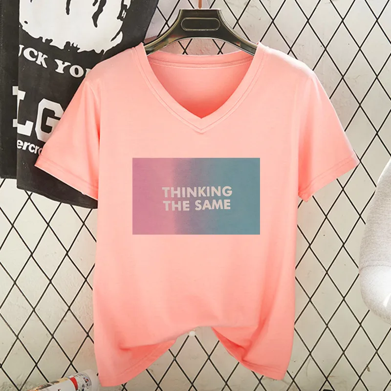 Summer V-Neck T-shirt Women Print Casual Loose Short Sleeve Fashion New Plus Size Tee Shirt Femme Sexy T-shirts Woman Top
Summer V-Neck T-shirt Women Print Casual Loose Short Sleeve Fashion New Plus Size Tee Shirt Femme Sexy T-shirts Woman Top