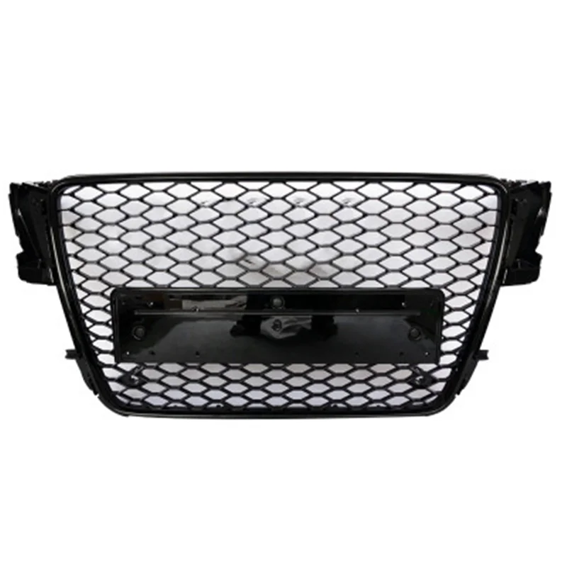 

Black Honeycomb Front Hood Grille Racing Grills For Audi A5 B8 2008 2009 2010 2011 Upgarde RS5 Car Body Accessories with Emblem