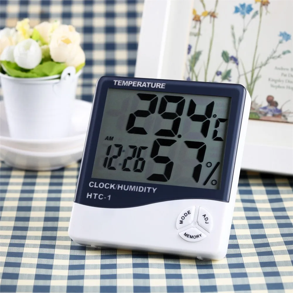 LCD Electronic Digital Temperature Humidity Meter Thermometer Hygrometer Indoor Outdoor Weather Station Clock HTC-1 HTC-2
LCD Electronic Digital Temperature Humidity Meter Thermometer Hygrometer Indoor Outdoor Weather Station Clock HTC-1 HTC-2