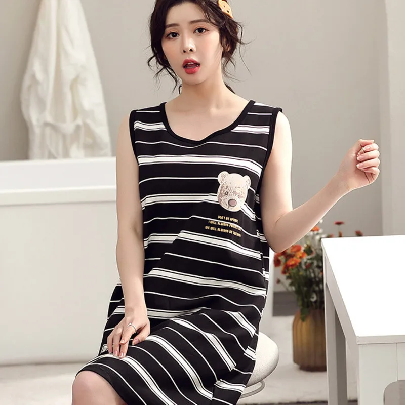 Summer Nightdress Women Cotton Sleeveless Knitted Spaghetti Shirt Cute Casual Tank Top Nighty Dress Nightgown Plus Size Outwear
Summer Nightdress Women Cotton Sleeveless Knitted Spaghetti Shirt Cute Casual Tank Top Nighty Dress Nightgown Plus Size Outwear