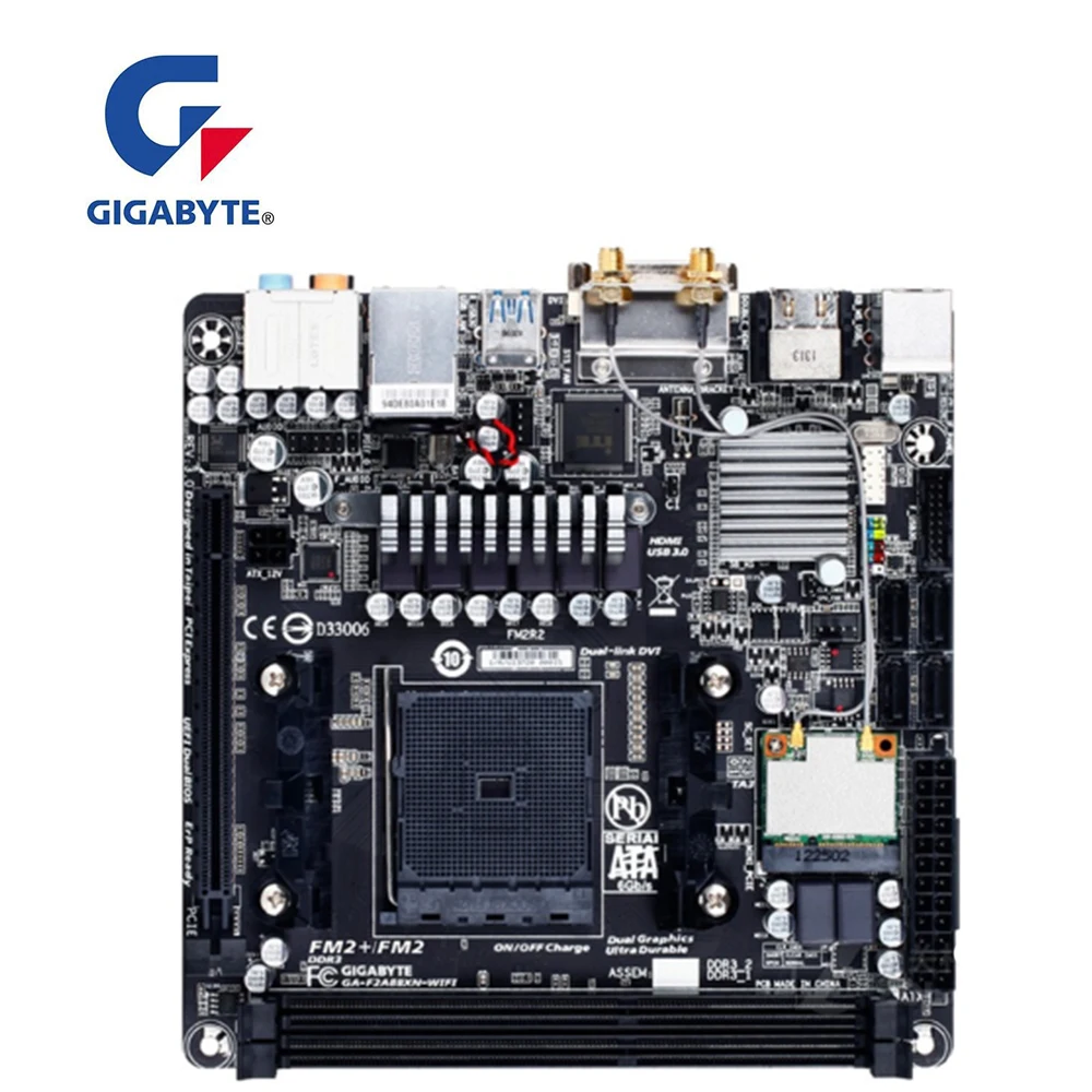 Оригинальная б/у материнская плата для GIGABYTE MINI ITX Socket FM2 + AMD A88 A88X|Материнские