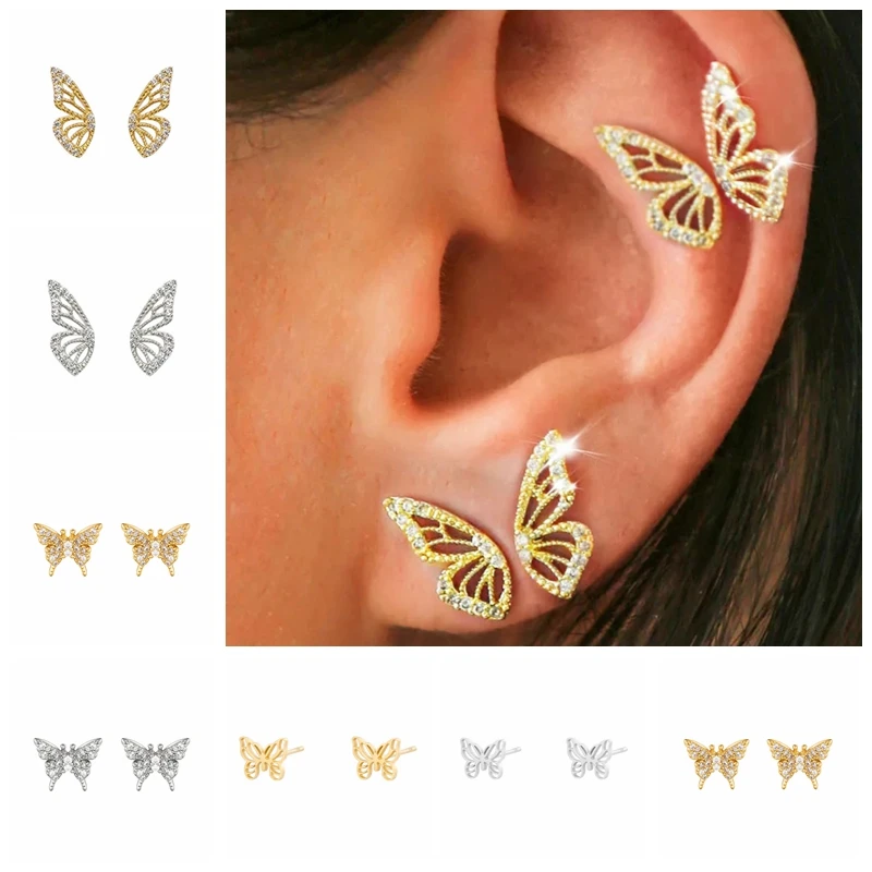 GS 925 Sterling Silver Hollow Rhinestone Butterfly Stud Earrings For Women Girls New Designs Boucle D'oreille Jewelry Gifts
GS 925 Sterling Silver Hollow Rhinestone Butterfly Stud Earrings For Women Girls New Designs Boucle D'oreille Jewelry Gifts