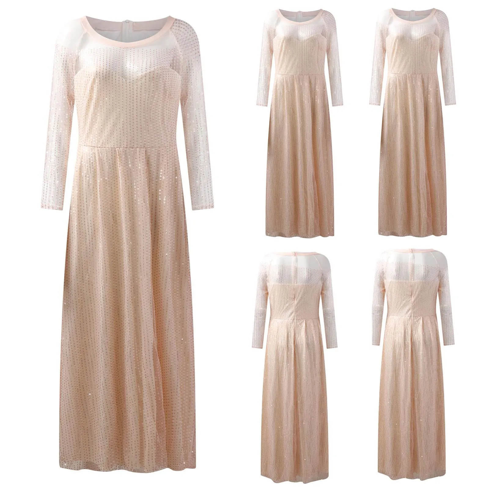 Women's Dresses Sexy Round Neck Sequins Gift Long Sleeve Slim Solid Color Mid Length Female Dress Vestidos Elegantes Para Mujer
Women's Dresses Sexy Round Neck Sequins Gift Long Sleeve Slim Solid Color Mid Length Female Dress Vestidos Elegantes Para Mujer