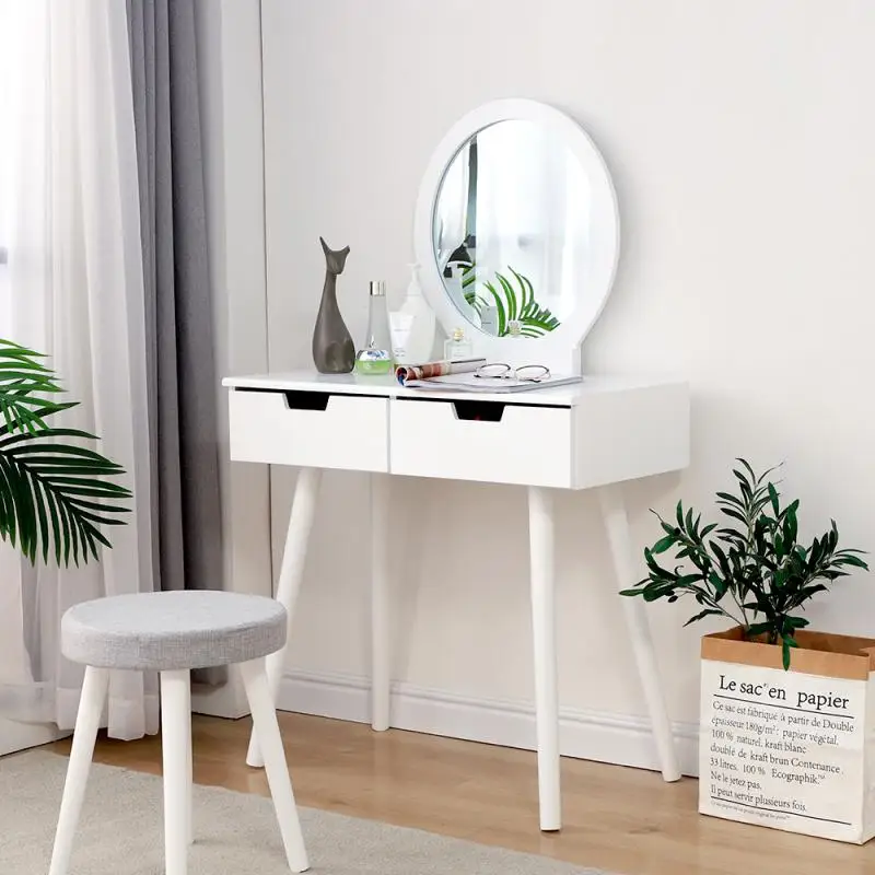 Dressing Table With Round Mirror With Stool Simple Pine Bedside Drawers Dresser Desk 80cm French Warehouse Fast Delivery HWC
Dressing Table With Round Mirror With Stool Simple Pine Bedside Drawers Dresser Desk 80cm French Warehouse Fast Delivery HWC
