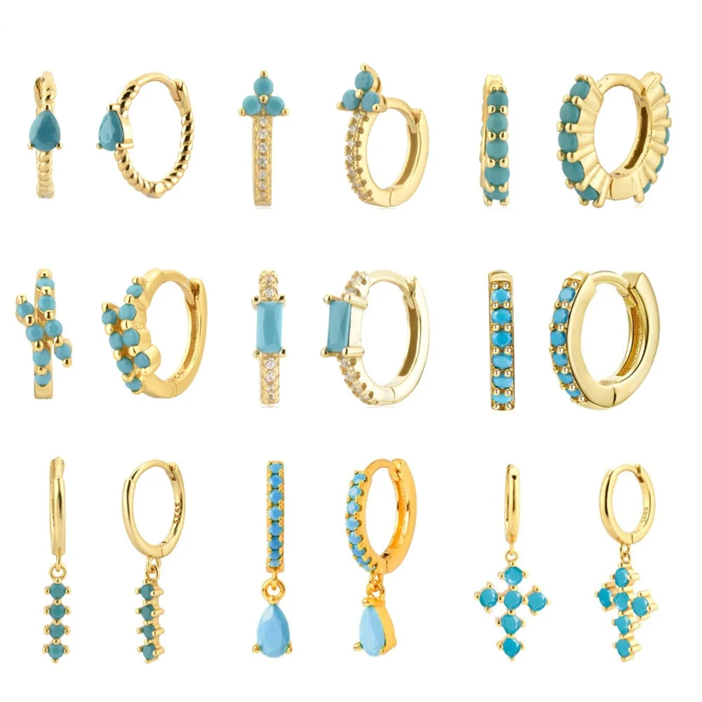 High-Quality Sterling Silver Turquoise Earrings for Women Simple Mini Piercing Hoop Earrings Fashion Jewelry Luxury
High-Quality Sterling Silver Turquoise Earrings for Women Simple Mini Piercing Hoop Earrings Fashion Jewelry Luxury