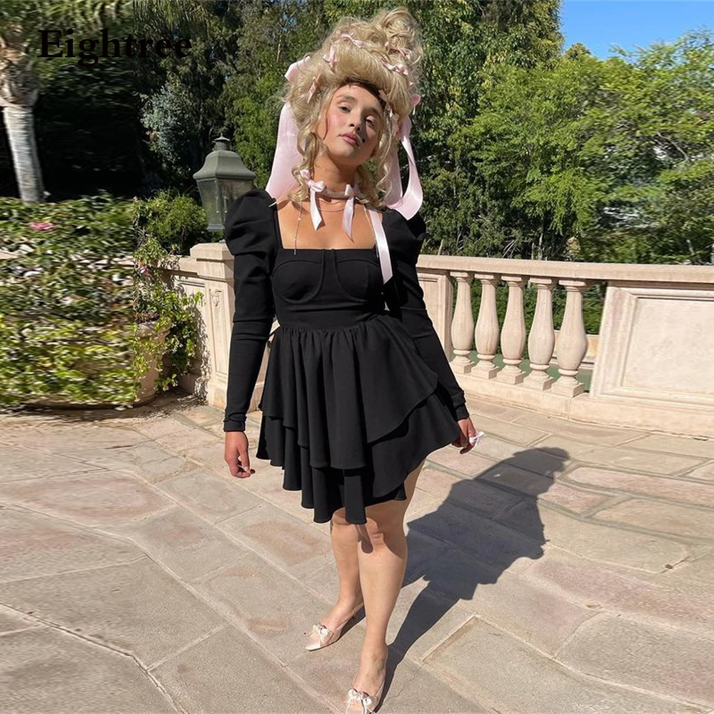 Eigjhtree 2021 Black Mini Satin Prom Dresses A-line Square Neck Pleated Tiered Evening Party Gowns Women Plus Size Dress
Eigjhtree 2021 Black Mini Satin Prom Dresses A-line Square Neck Pleated Tiered Evening Party Gowns Women Plus Size Dress