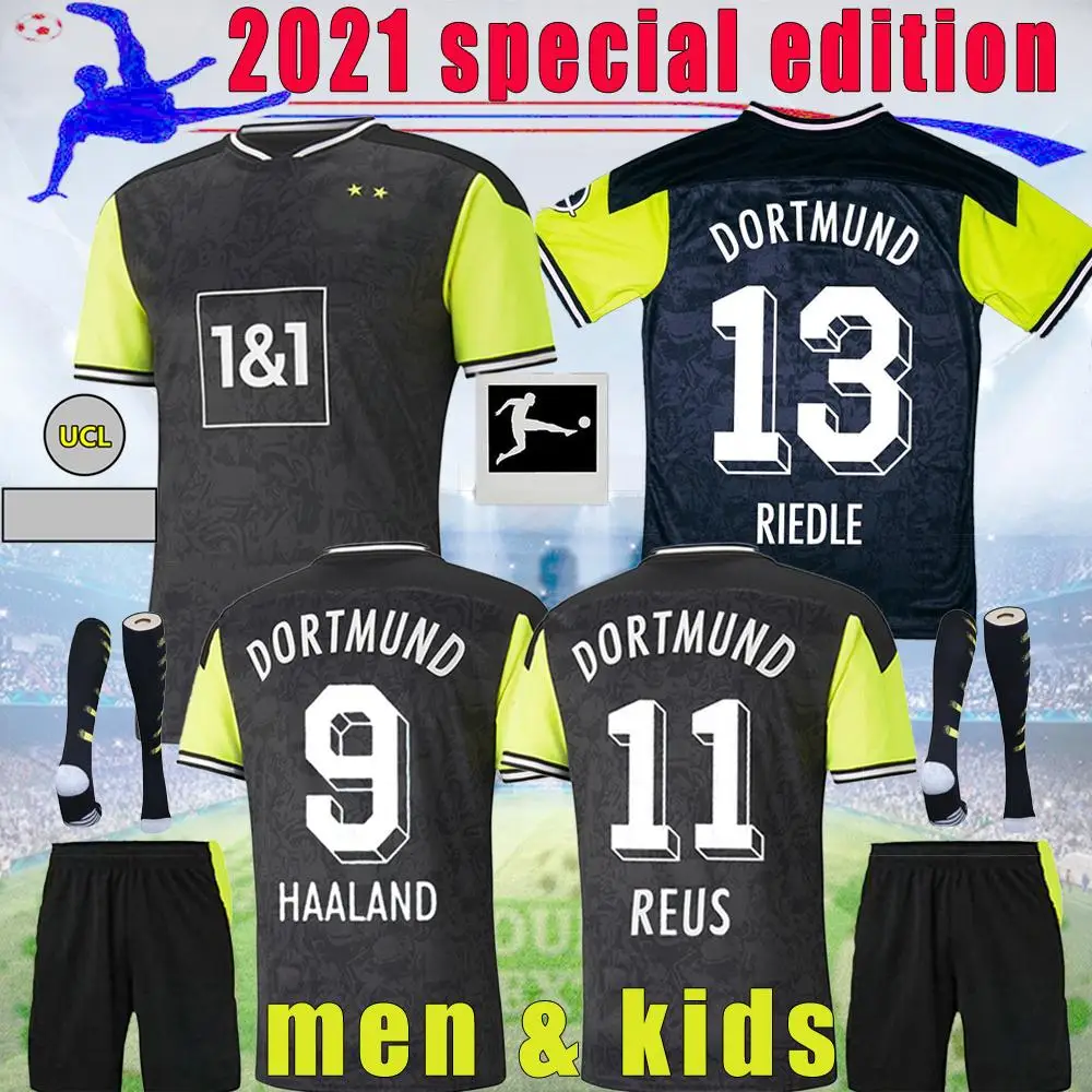 

20 21 HAALAND REUS Borussia 4th soccer jersey 2021 football shirts BELLINGHAM SANCHO HUMMELS BRANDT maillot de foot men + kids