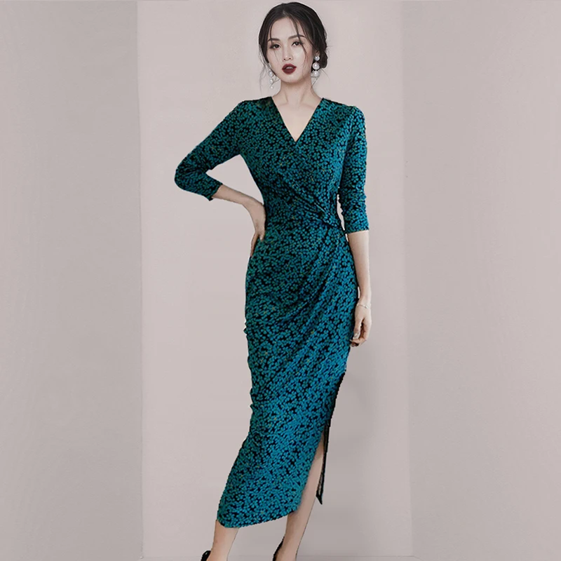Office Ladies Dress Autumn Winter New Fashion Elegant Femininity French Style Retro Floral Slim Wrap Dress Vestido
Office Ladies Dress Autumn Winter New Fashion Elegant Femininity French Style Retro Floral Slim Wrap Dress Vestido