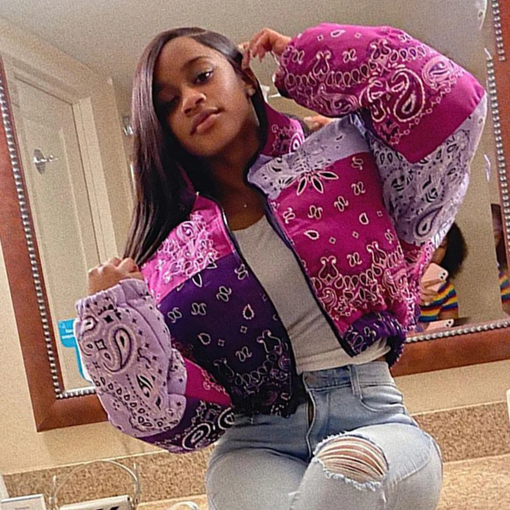 Women's New Cotton Jacket Casual Fashion Sexy Simple Style Long-sleeved Zipper Stand Collar Flower Cashew Print Warm Thick Top
Women's New Cotton Jacket Casual Fashion Sexy Simple Style Long-sleeved Zipper Stand Collar Flower Cashew Print Warm Thick Top