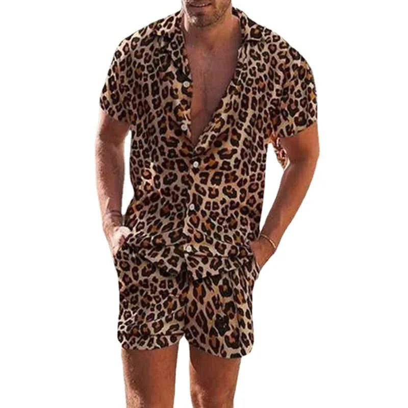 2021 Summer New Shirt Suit Men's Fashion Loose Casual Two-piece Leopard Print Men's Clothing
2021 Summer New Shirt Suit Men's Fashion Loose Casual Two-piece Leopard Print Men's Clothing