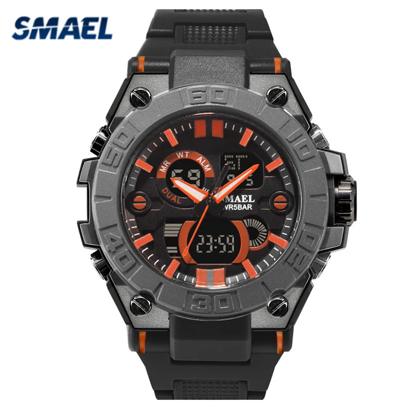 SMAEL Fashion Digital Men Watches Outdoor 5Bar Waterproof Sport Shock Resistant Backlight Casual LED Men's Quartz Wrsitwatches
SMAEL Fashion Digital Men Watches Outdoor 5Bar Waterproof Sport Shock Resistant Backlight Casual LED Men's Quartz Wrsitwatches