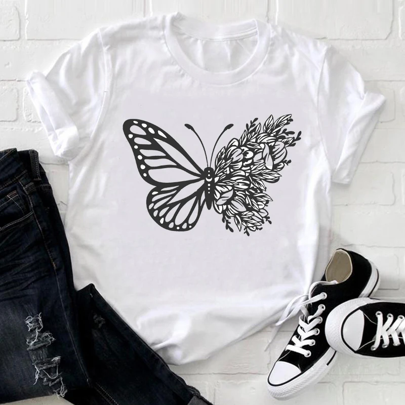 Design Harajuku Kpop T-Shirt Women Simple Beautiful Butterfly Printed T-Shirts With Short Sleeves Vintage T-Shirt For Summer
Design Harajuku Kpop T-Shirt Women Simple Beautiful Butterfly Printed T-Shirts With Short Sleeves Vintage T-Shirt For Summer