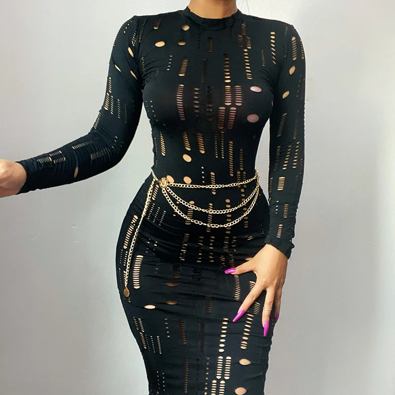 wsevypo Women Holes Hollow Out Bodycon Dress Solid Color Autumn Office Lady Round Collar Long Sleeve Wrap Sheath Dress Clubwear
wsevypo Women Holes Hollow Out Bodycon Dress Solid Color Autumn Office Lady Round Collar Long Sleeve Wrap Sheath Dress Clubwear