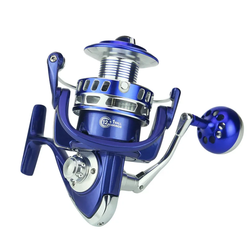 YINGTOUMAN Spinning Fishing Reel MX5000-8000 series Metal Spool Reel Pike Blue Spinning Reel High Speed Reel