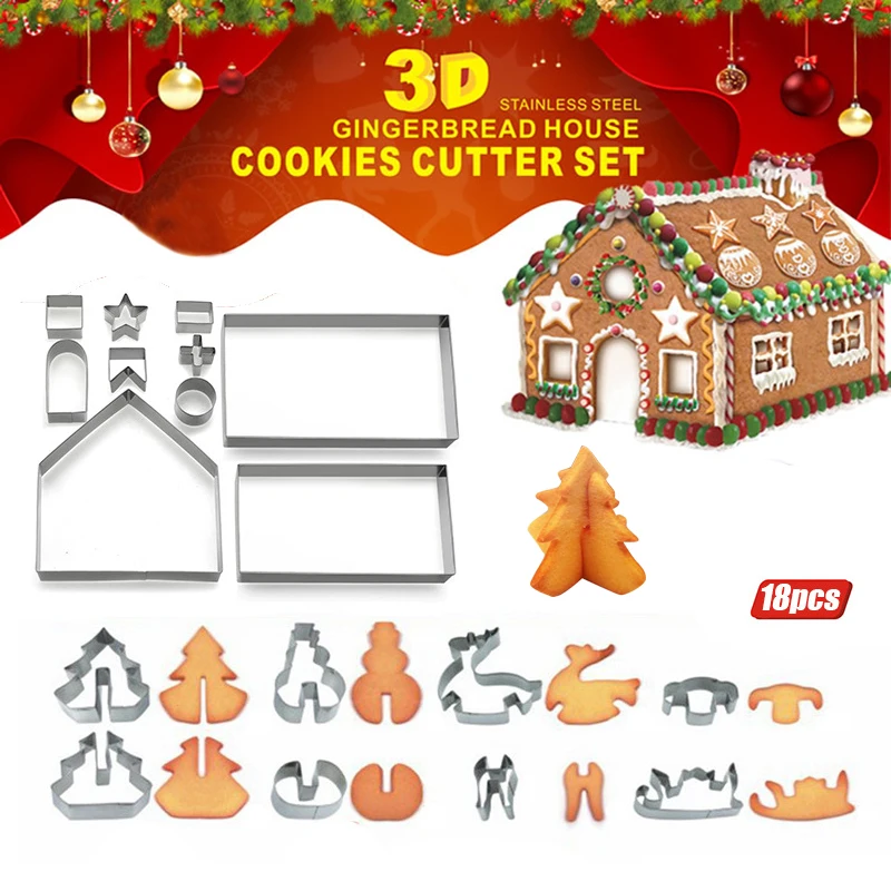 Holaroom 18pcs/Set Gingerbread House Biscuit Molds Cookies Cutter Set Cookie Pastry Baking Mould Dessert Making Kitchen Tools
Holaroom 18pcs/Set Gingerbread House Biscuit Molds Cookies Cutter Set Cookie Pastry Baking Mould Dessert Making Kitchen Tools