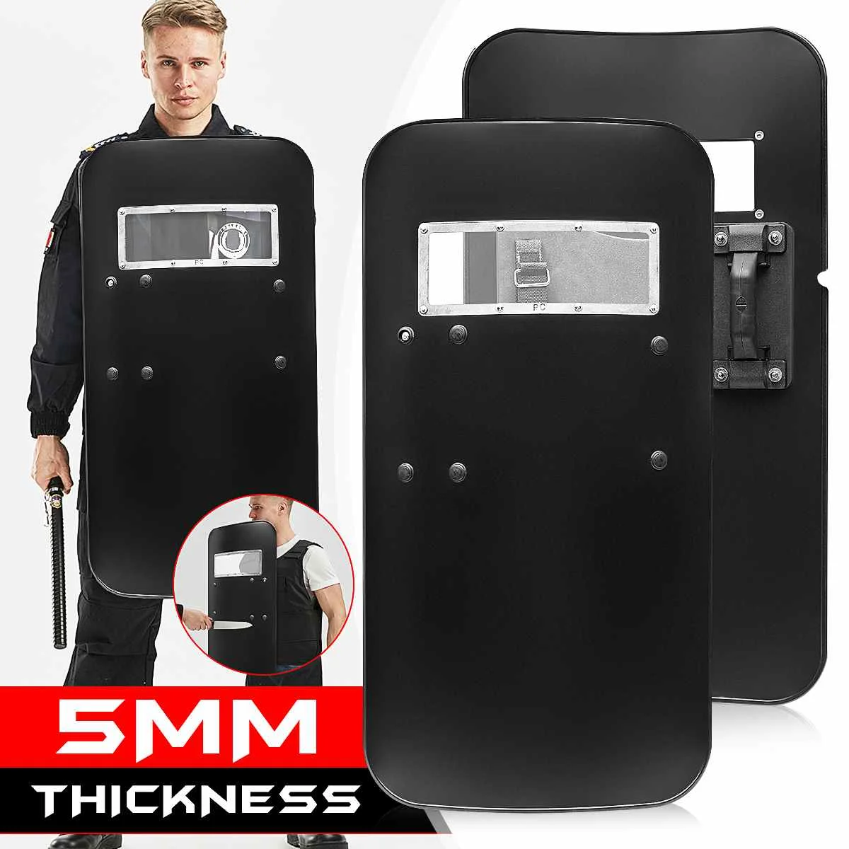 Black PC Plastic Tactical Anti-Riot Shield Self Protection Security Handheld Anti-Riot Shield Self Defence Tool Defence Protect
Black PC Plastic Tactical Anti-Riot Shield Self Protection Security Handheld Anti-Riot Shield Self Defence Tool Defence Protect