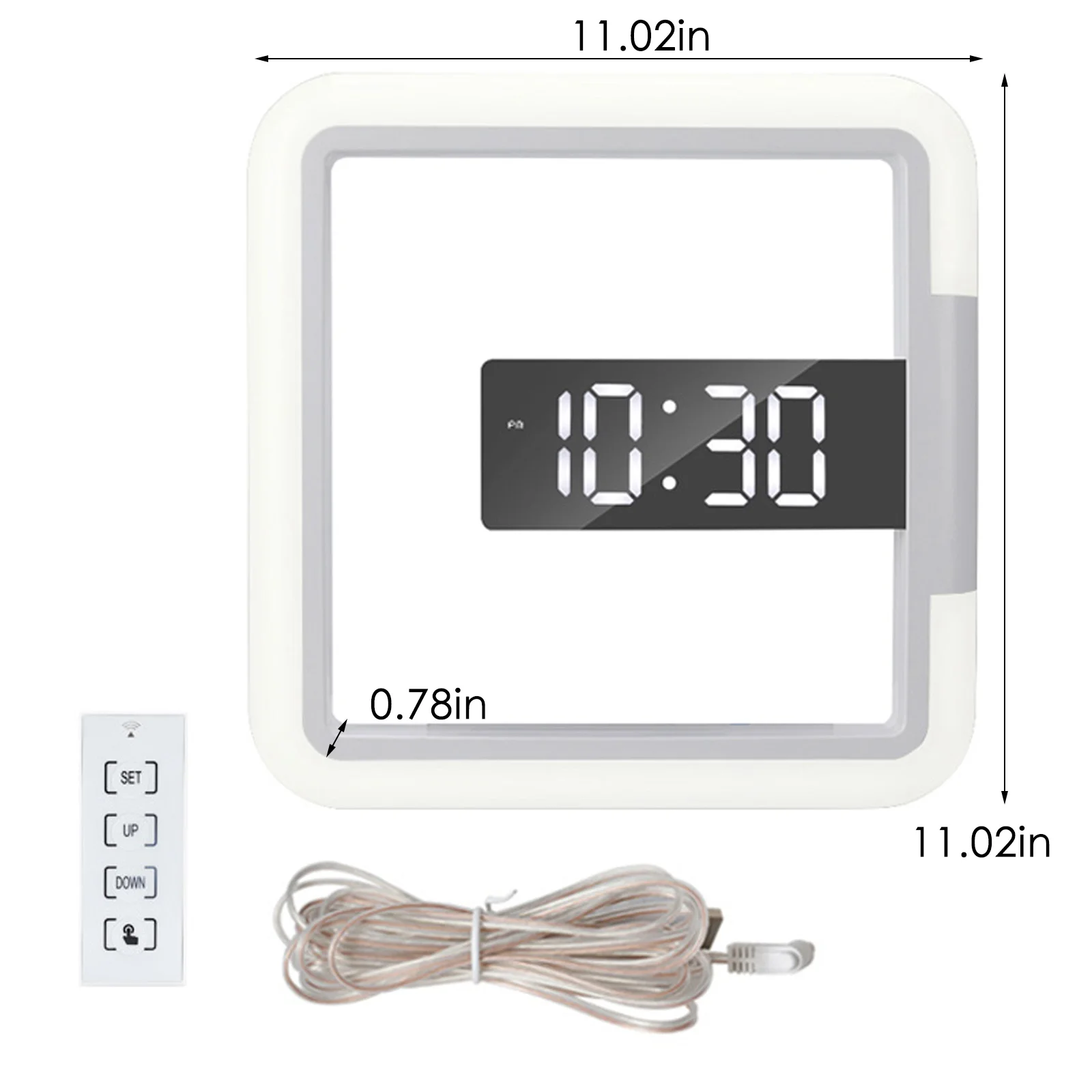 LEDwall Clock Creative Remote Control Digital Clock Hollow Mirror Temperature Alarm ColorRing Night Light Home Office Decoration
LEDwall Clock Creative Remote Control Digital Clock Hollow Mirror Temperature Alarm ColorRing Night Light Home Office Decoration