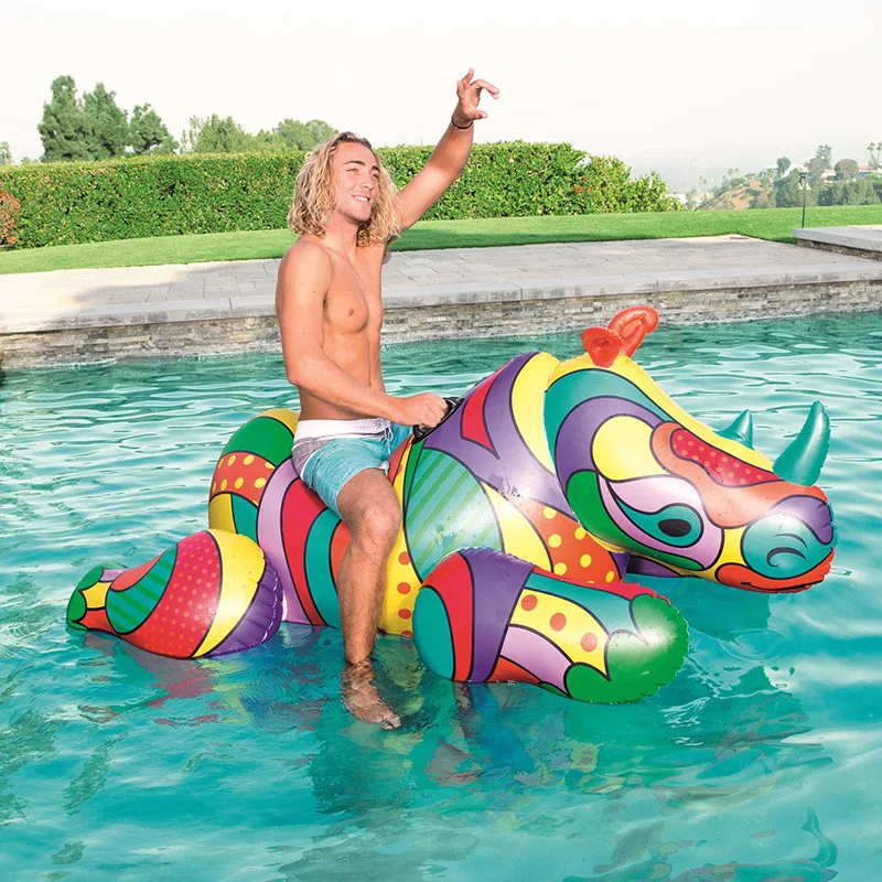200cm Giant Inflatable Colored Ride on Rhino Pool Floats Animal Rideable Huge Air Raft Bed for Adult Summer Water Toys
200cm Giant Inflatable Colored Ride on Rhino Pool Floats Animal Rideable Huge Air Raft Bed for Adult Summer Water Toys
