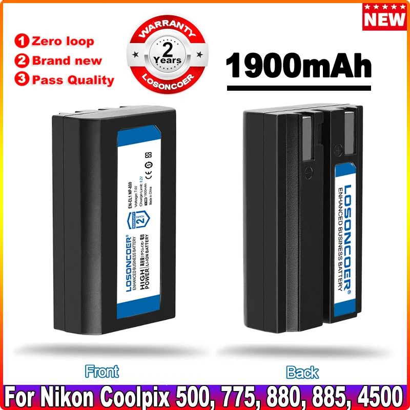 1900mAh NP-800 ENEL1 EN-EL1 Battery For Nikon Coolpix 775 ,500, 880, 885, 990, 995, 4300, 4500, 4800, 5000, 5400, EN EL1 Battery
1900mAh NP-800 ENEL1 EN-EL1 Battery For Nikon Coolpix 775 ,500, 880, 885, 990, 995, 4300, 4500, 4800, 5000, 5400, EN EL1 Battery
