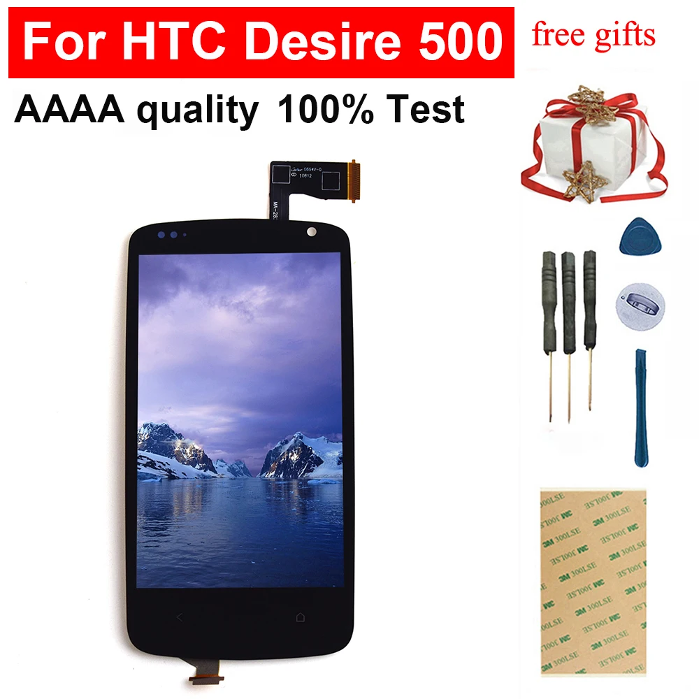 Для htc Desire 500 ЖК сенсорный экран дигитайзер панель Стекло сенсор + дисплей монитор