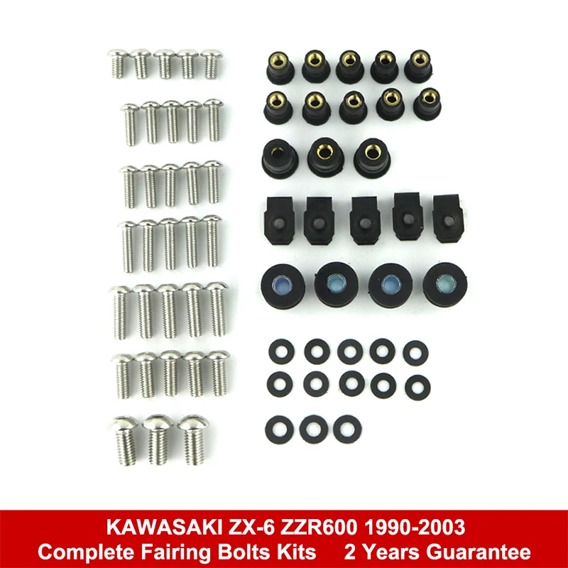 Fit For Kawasaki ZX-6 ZZR 600 1990-2003 Motorcycle Complete Full Fairing Bolts kit Cover Bolts Screws Nuts Clips Stainless Steel
Fit For Kawasaki ZX-6 ZZR 600 1990-2003 Motorcycle Complete Full Fairing Bolts kit Cover Bolts Screws Nuts Clips Stainless Steel