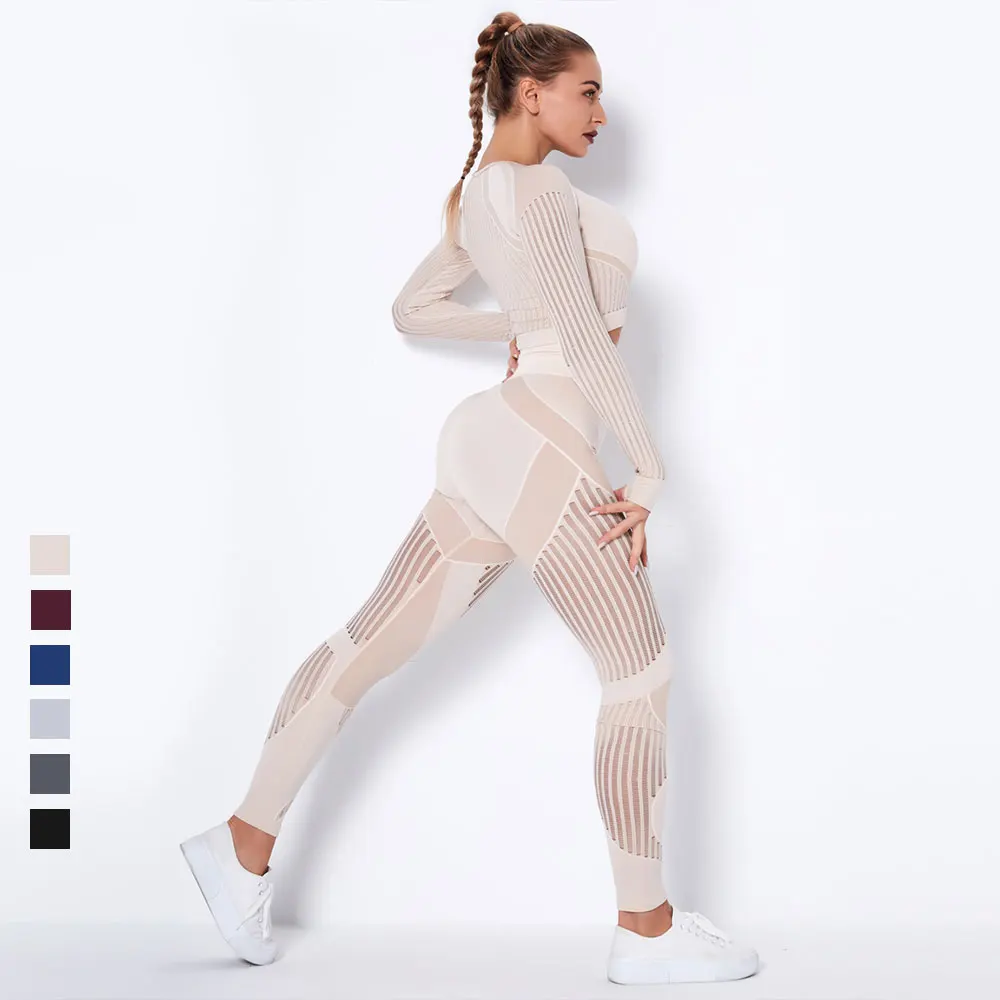 2 Piece Set Women Seamless Knitted Yoga Fitness Running Pants Long-sleeved Shirt Set Yoga Suit Sports Gym Set Women Workout
2 Piece Set Women Seamless Knitted Yoga Fitness Running Pants Long-sleeved Shirt Set Yoga Suit Sports Gym Set Women Workout