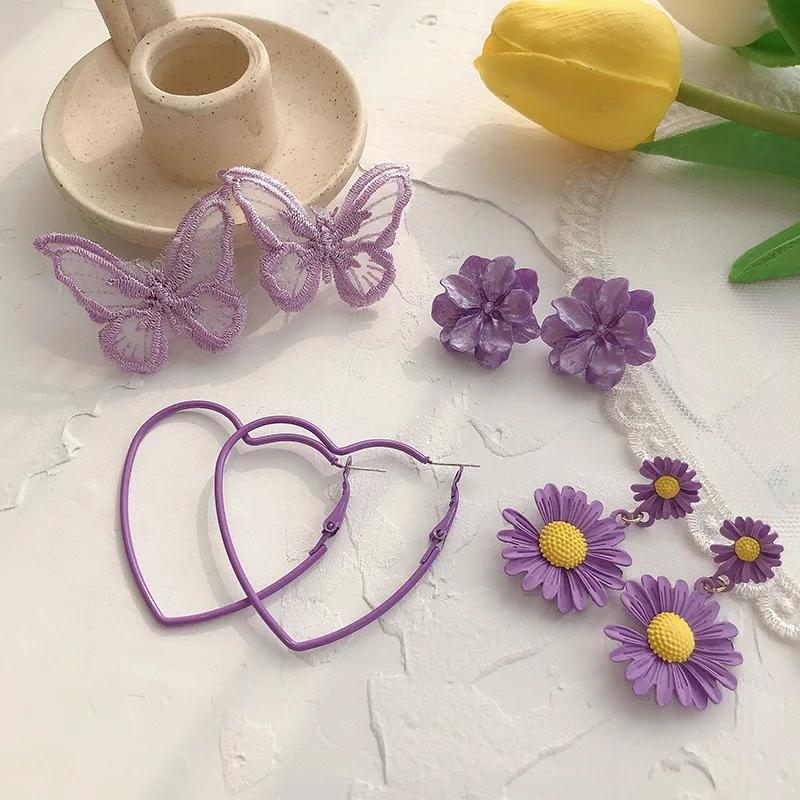 S925 needle Fashion Jewelry Earrings Fairy Purple Butterfly Resin Enamel Flower Grape Elegant Dangle Drop Earrings Party Gift
S925 needle Fashion Jewelry Earrings Fairy Purple Butterfly Resin Enamel Flower Grape Elegant Dangle Drop Earrings Party Gift