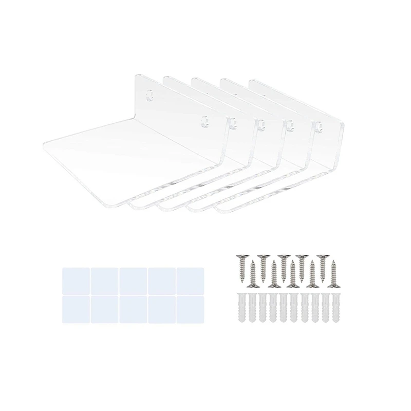 5 Pack Small Adhesive Wall Shelves,Acrylic Display Shelf Flexible Use of Wall Space for Frames,Toys,Trinkets
5 Pack Small Adhesive Wall Shelves,Acrylic Display Shelf Flexible Use of Wall Space for Frames,Toys,Trinkets