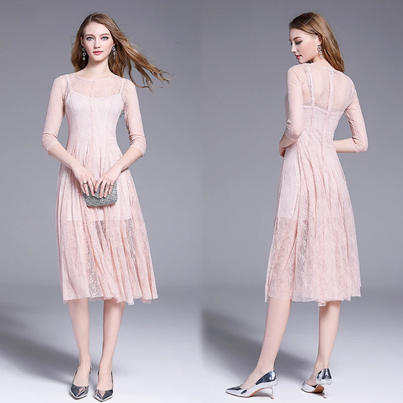 Vintage Lace Midi Dress for Women Autumn Pink Two-piece Boho Casual O-neck Dress Elegant High Waist Holiday Party Dress Vestidos
Vintage Lace Midi Dress for Women Autumn Pink Two-piece Boho Casual O-neck Dress Elegant High Waist Holiday Party Dress Vestidos