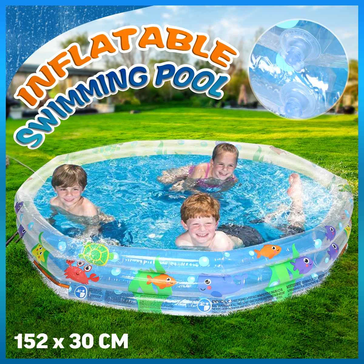 152x30cm Round Inflatable Baby Swimming Pool Kids PVC Play Ball Pool Bath Tub Children Summer Paddling Pool
152x30cm Round Inflatable Baby Swimming Pool Kids PVC Play Ball Pool Bath Tub Children Summer Paddling Pool